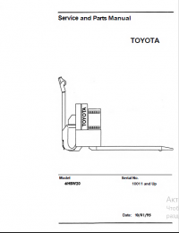 repair manual Toyota Forklift 6HBW20 Service and Parts Manual PDF