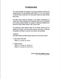 repair manual Toyota Battery Forklifts 7FBEU15, 18, 20 Repair Manual PDF