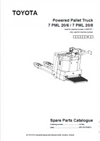 spare parts catalog Toyota Powered Pallet Truck 7 PML 20/6, 7 PML 20/8 Spare Parts Catalog PDF