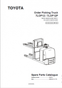 spare parts catalog Toyota Order Picking Truck 7LOP12, 7LOP12P Spare Parts Catalog PDF