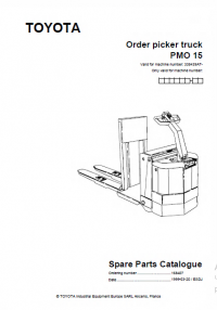 spare parts catalog Toyota Order picker truck PMO 15 Spare Parts Catalog PDF