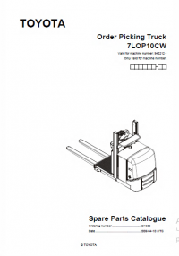 spare parts catalog Toyota Order Picking Truck 7LOP10CW Spare Parts Catalog PDF