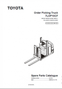 spare parts catalog Toyota Order Picking Truck 7LOP10CF Spare Parts Catalog PDF