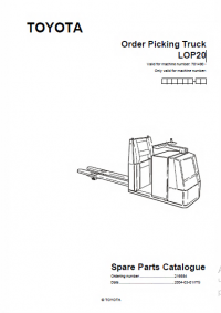 spare parts catalog Toyota Order Picking Truck LOP20 Spare Parts Catalog PDF