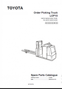 spare parts catalog Toyota Order Picking Truck LOP10 Spare Parts Catalog PDF