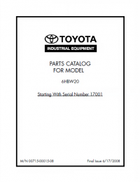 spare parts catalog Toyota Industrial Equipment 6HBW20 Parts Catalog PDF