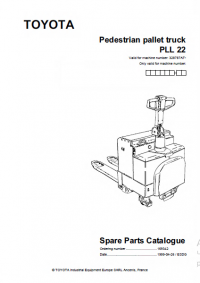 spare parts catalog Toyota Pedestrian pallet truck PLL22 Spare Parts Catalog PDF