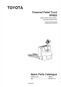 spare parts catalog Toyota Powered Pallet Truck 8PM20 Spare Parts Catalog PDF