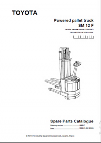 spare parts catalog Toyota Powered pallet truck SM 12 F Spare Parts Catalog PDF