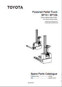 spare parts catalog Toyota Powered Pallet Truck SP10, SP10S Spare Parts Catalog PDF