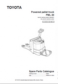 spare parts catalog Toyota Powered pallet truck PML 20 Spare Parts Catalog PDF