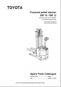 spare parts catalog Toyota Powered pallet stacker SM 10, SM 12 Spare Parts Catalog PDF