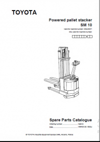 spare parts catalog Toyota Powered pallet stacker SM 10 Spare Parts Catalog PDF