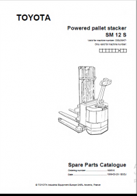 spare parts catalog Toyota Powered pallet stacker SM 12 S Spare Parts Catalog PDF