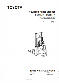 spare parts catalog Toyota Powered Pallet Stacker 8SM12F, 8SM14F Spare Parts Catalog PDF