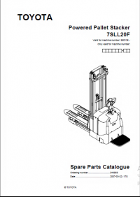spare parts catalog Toyota Powered Pallet Stacker 7SLL20F Spare Parts Catalog PDF