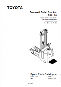 spare parts catalog Toyota Powered Pallet Stacker 7SLL20 Spare Parts Catalog PDF