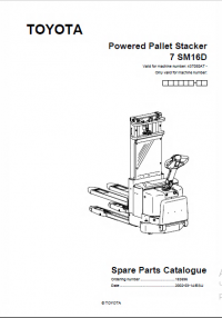 spare parts catalog Toyota Powered Pallet Stacker 7 SM16D Spare Parts Catalog PDF