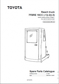 spare parts catalog Toyota Reach truck 7FBRE 16CC (-1)(-2)(-3)(C) Spare Parts Catalog PDF