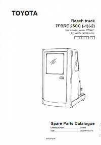 spare parts catalog Toyota Reach truck 7FBRE 25CC(-1)(-2) Spare Parts Catalog PDF