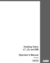 repair manual Case Holding Valve L7, L9 and M9 Operator’s Manual