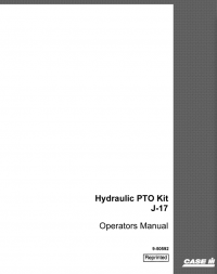 repair manual Case Hydraulic PTO Kit J-17 PDF Operator’s Manual
