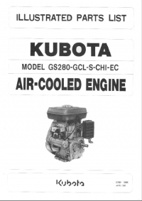 spare parts catalog Kubota Air-Cooled Engine GS280-GCL-S-CHI-EC Illustrated Parts List PDF