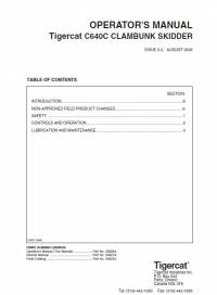 repair manual Tigercat Clambunk Skidder C640C Operator’s Manual PDF