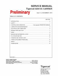 repair manual Tigercat Carrier AD610C Service Manual PDF