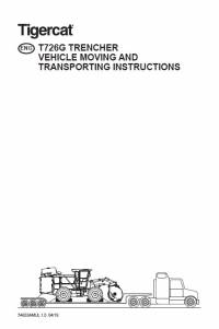 repair manual Tigercat Trencher T726G Vehicle Moving & Transporting Instructions PDF