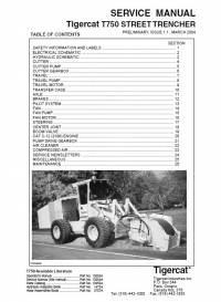 repair manual Tigercat Trencher T750 Service Manual PDF