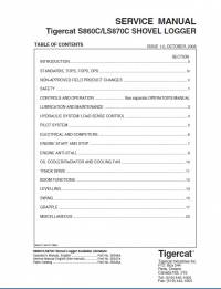 repair manual Tigercat Shovel Logger S860C, LS870C Service Manual PDF