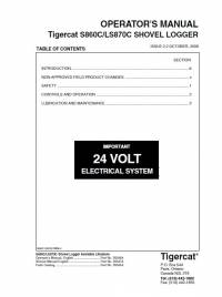 repair manual Tigercat Shovel Logger S860C, LS870C Operator’s Manual PDF