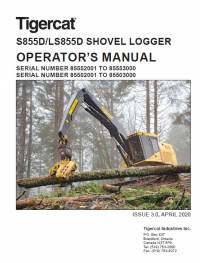 repair manual Tigercat Shovel Logger S855D/LS855D Operator’s Manual PDF