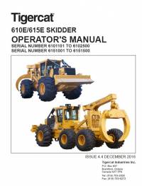 repair manual Tigercat Skidder 610E/615E Operator’s Manual PDF