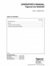 repair manual Tigercat Skidder 630 Operator’s Manual PDF