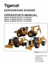 repair manual Tigercat Skidder 620E/630E/635E Operator’s Manual PDF