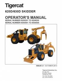 repair manual Tigercat Skidder 620D/630D Operator’s Manual PDF