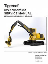 repair manual Tigercat Processor H250D Service Manual PDF