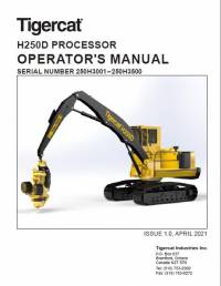 repair manual Tigercat Processor H250D Operator’s Manual PDF