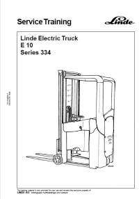 repair manual Linde Electric Truck E 10 Series 334 Service Training Manual PDF