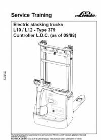 repair manual Linde Electric Stacking Truck L10/L12 Service Training Manual PDF