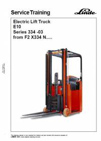 repair manual Linde Electric Lift Truck E 10 Service Training Manual PDF