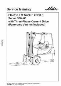 repair manual Linde Electric Lift Truck E25/30 S Service Training Manual PDF