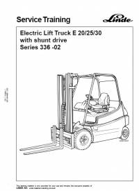 repair manual Linde Electric Lift Truck E 20/25/30 Service Training Manual PDF