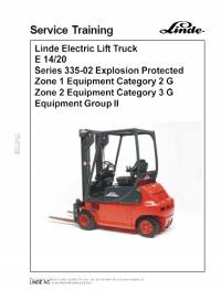 repair manual Linde Electric Lift Truck E 14/20 Series 335-02 Service Training Manual PDF
