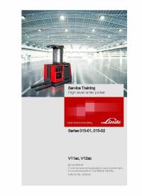 repair manual Linde Material Handling Series 015-01, 015-02, V11ac, V12ac Workshop Manual PDF
