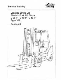 repair manual Linde Electric Fork Lift Truck E35P, E40P, E48P Service Training Manual PDF