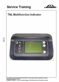 repair manual Linde TNL Multifunction Indicator Service Training Manual PDF