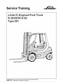 repair manual Linde IC-Engined Fork Truck H 20/25/30 D-02 Service Training Manual PDF